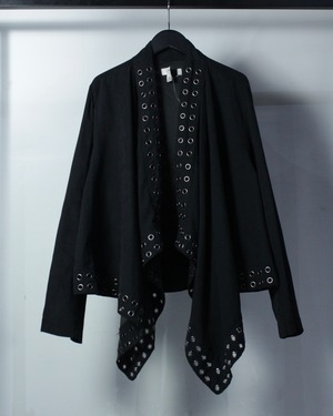 【Caka BLACK】Eyelet Design Vintage Loose Haori Jacket