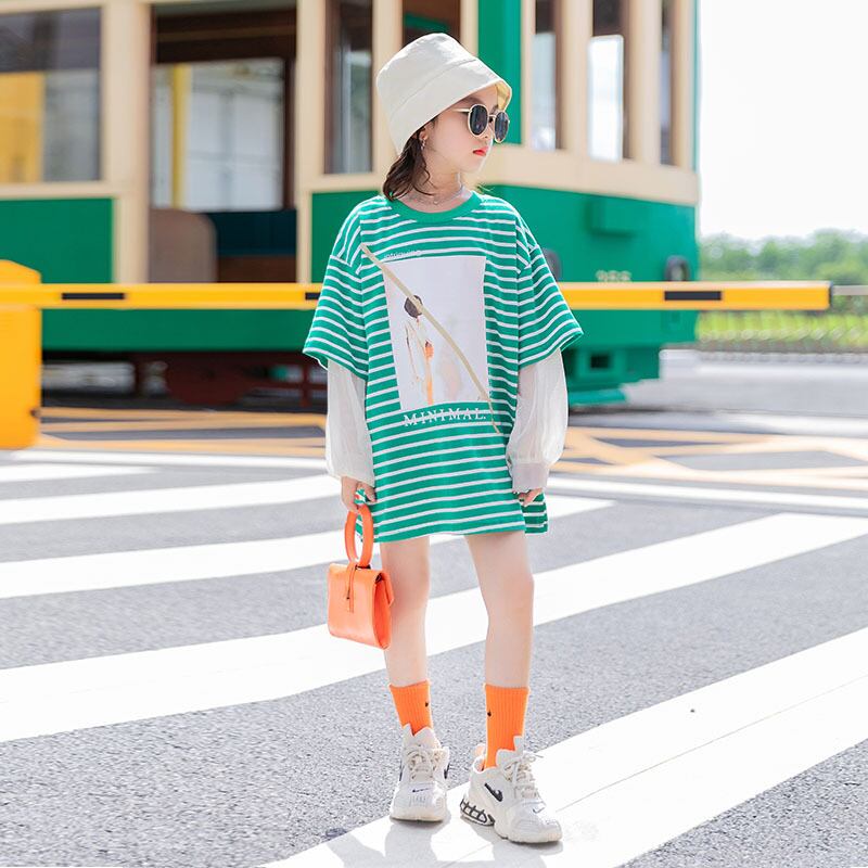 トップス スプリングオータムスタイルストライプ ロング シャツ 春物 秋物 Tシャツ トレンディボーイ98436741862