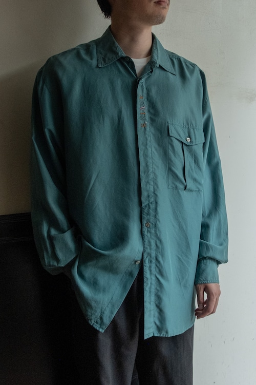 イタリア シルク L/Sシャツ 428B