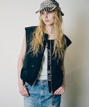 ジップアップペイントカーゴベスト (BLACK) CQ-48027