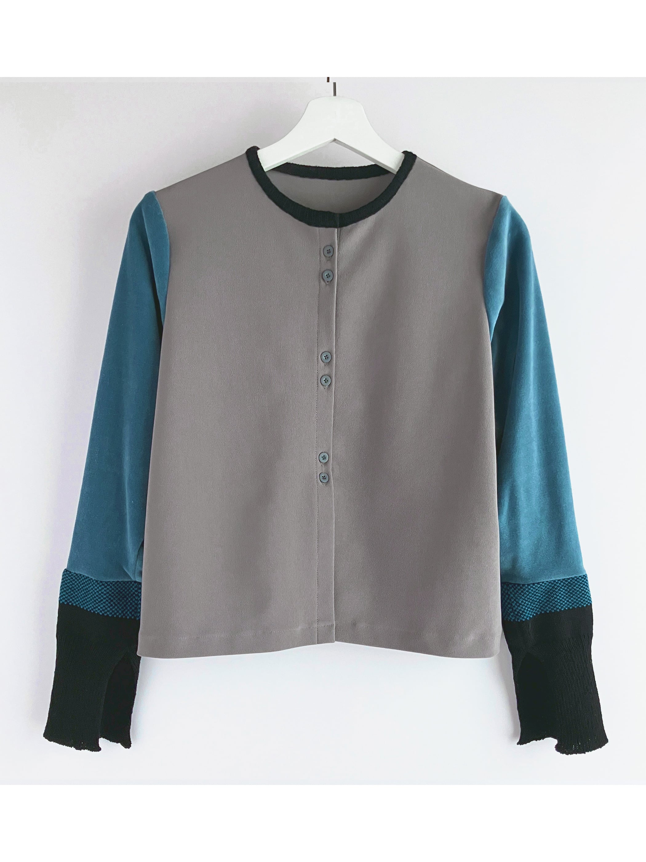 YUKI SHIMANE Velour sleeves Cardigan - BLUE | physis (ピュシス)
