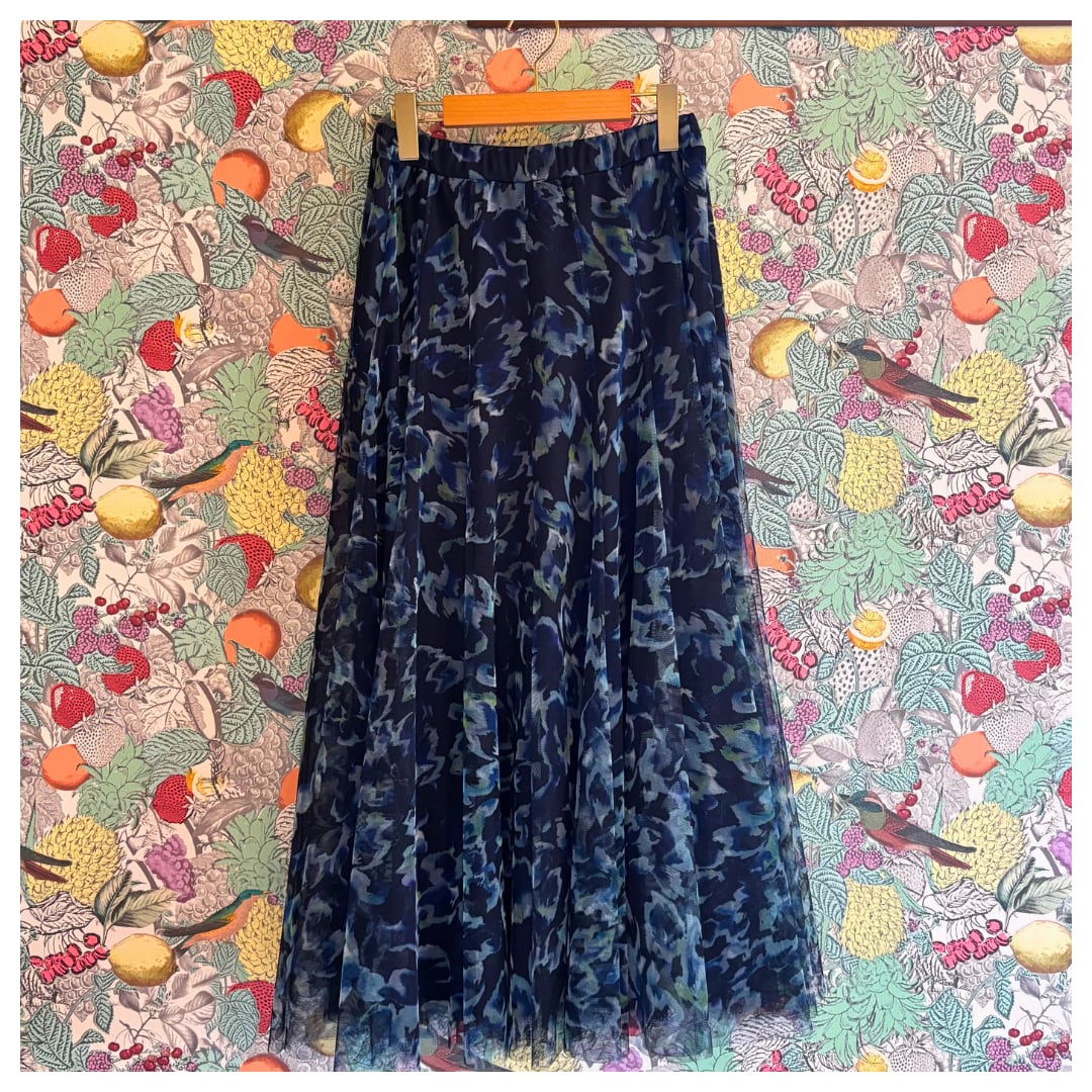 【TRANOI.】レオパードチュールスカート