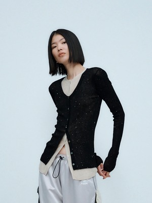 THINGS THAT MATTER　シングスザットマター  / SPARKLE SHEER KNIT CARDIGAN
