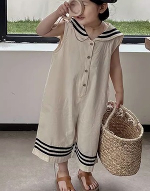 オールインワン 子供 セーラーカラー ワンピース風 セーラー服 オーバーオール 男の子 女の子 ユニセックス サロペット ゆったり 韓国 韓国子供服 男女兼用 人気 おすすめ かわいい 可愛い おしゃれ プレゼント オシャレ 贈り物 ギフト 80 90 100 110 120 130 1歳 2歳 3歳 4歳 5歳 6歳 7歳 8歳 9歳 10歳 11歳 12歳