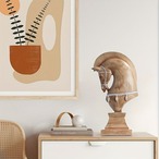 木製 置物 馬の置き物 模造木製テクスチャ樹脂工芸品 馬の装飾品 リビングルーム オフィス 装飾 クリエイティブ レトロ 動物 動物の置物 新築祝い オープニングギフト プレゼント