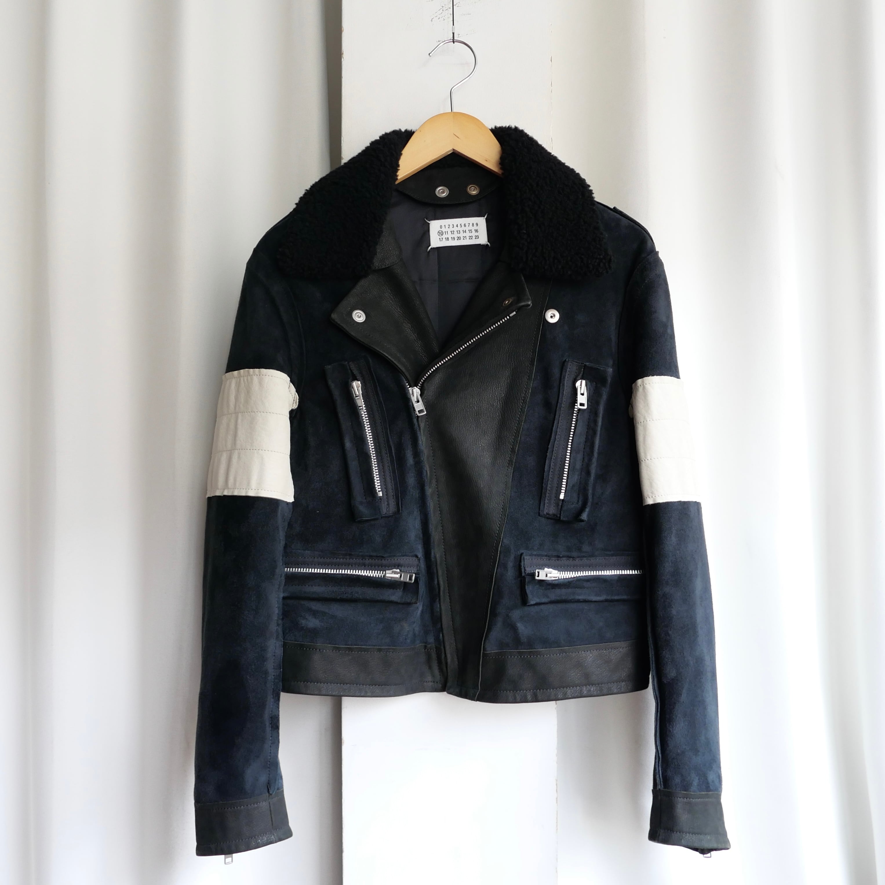 Maison Margiela 18AW SUEDE SWITCHING DOUBLE RIDERS JACKET