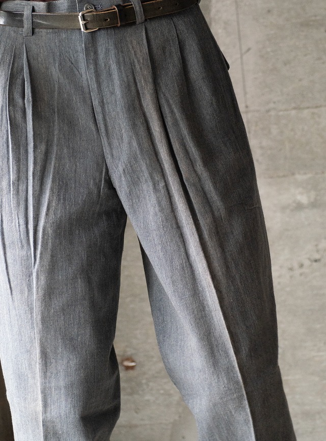 "MR-TESSEL" 1990s Melange 2 tuck trousers