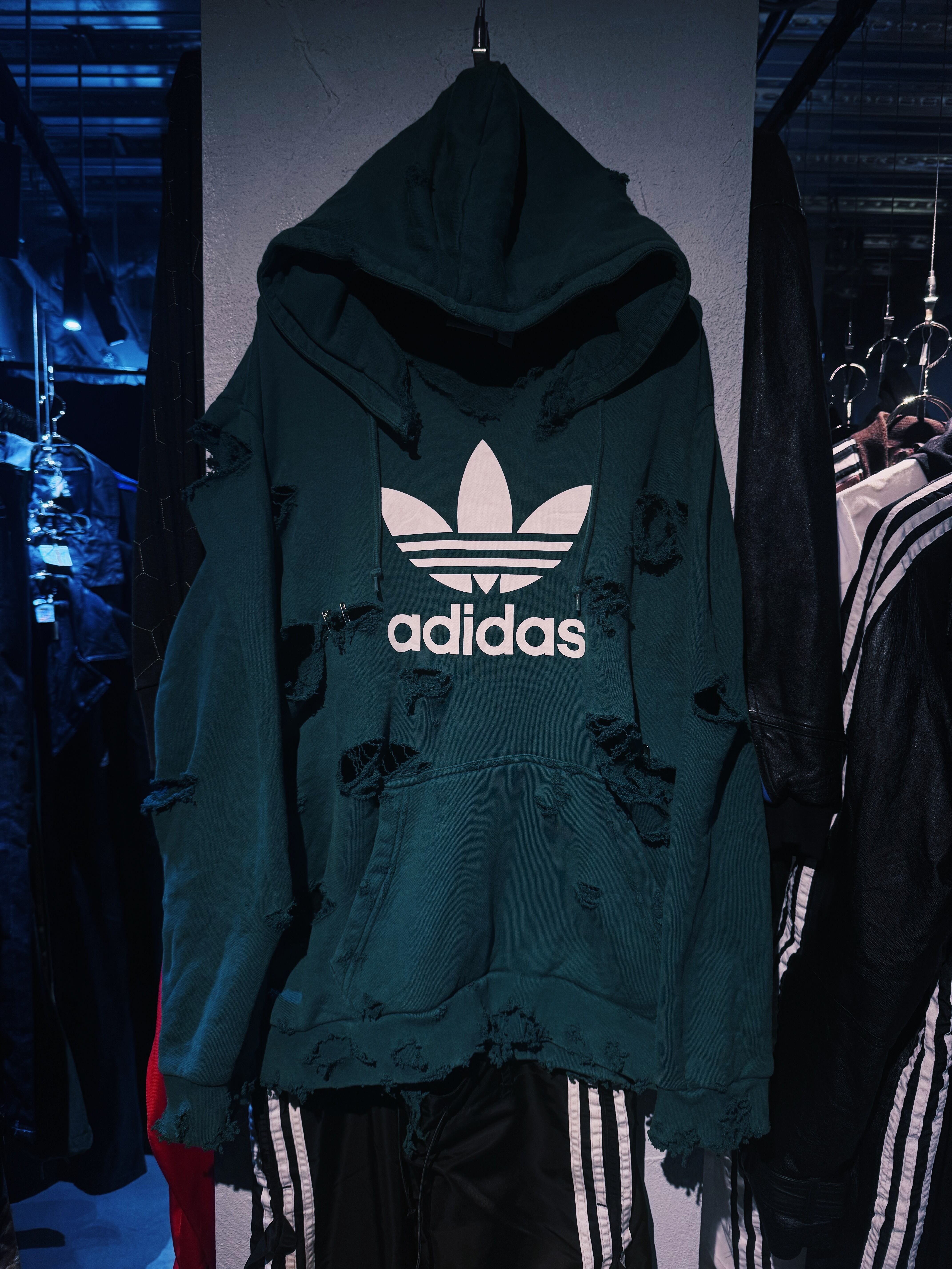 【D4C】"adidas Originals" trefoil LOGO boro custom design sweat pullover