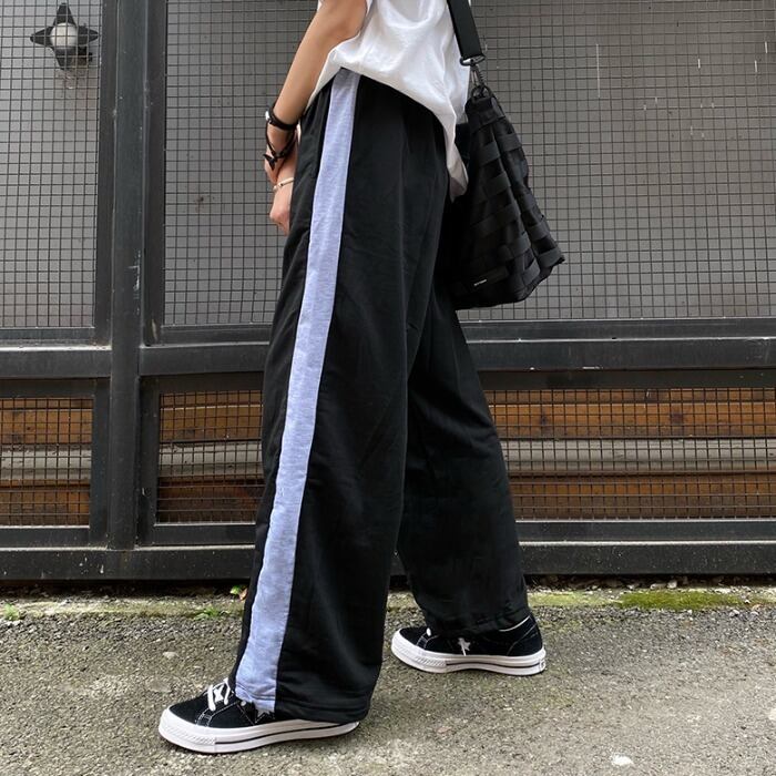 サマー薄手パンツ レディーススタンダードカジュアルカラー レトロ ストリート 夏物 ステッチ ケッペル91384813992