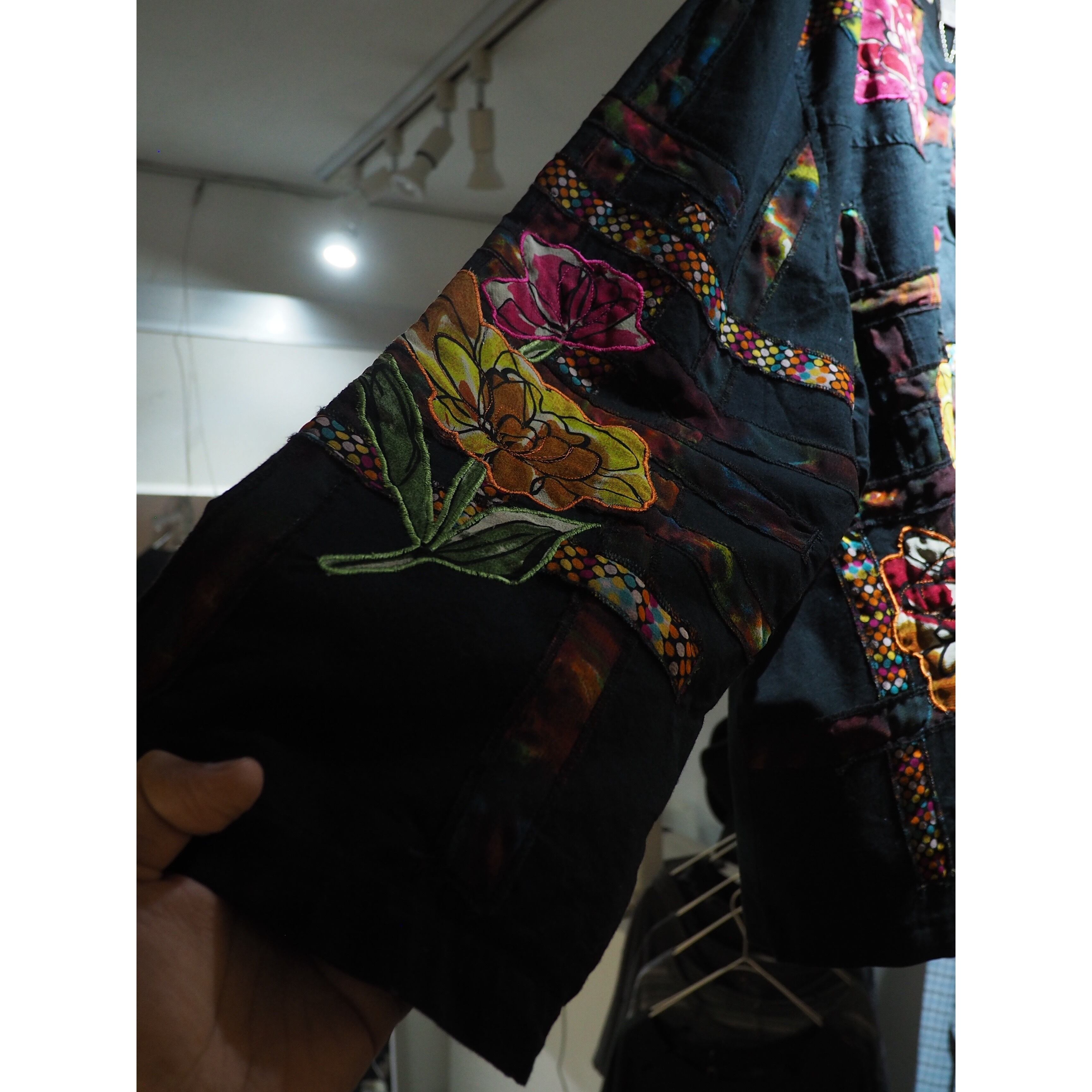 Beautiful Botanical flower embroidery vintage loose jacket