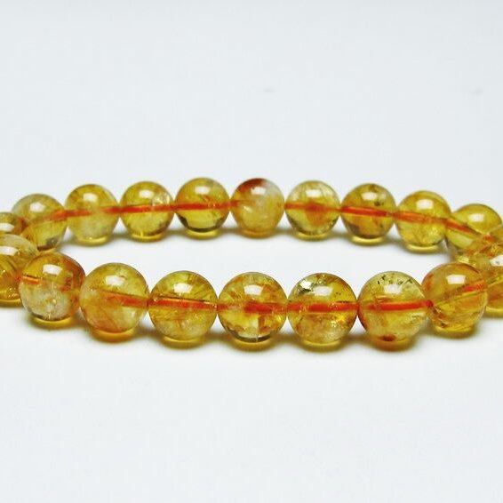 シトリンクォーツ ブレスレット 虹入り 10mm シトリン ブレス 一点物 メール便可 [M便 1/10] 111-46155