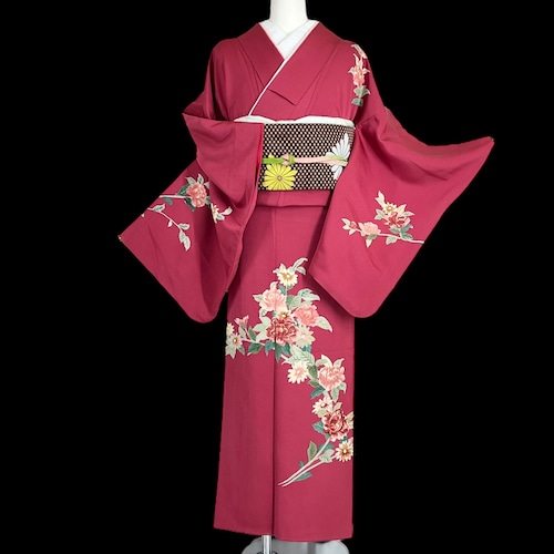 付下げ 附下 付け下げ 袷着物 着物 きもの アンティーク着物 リサイクル着物 kimono 中古 仕立て上がり 身丈162cm 裄丈64cm