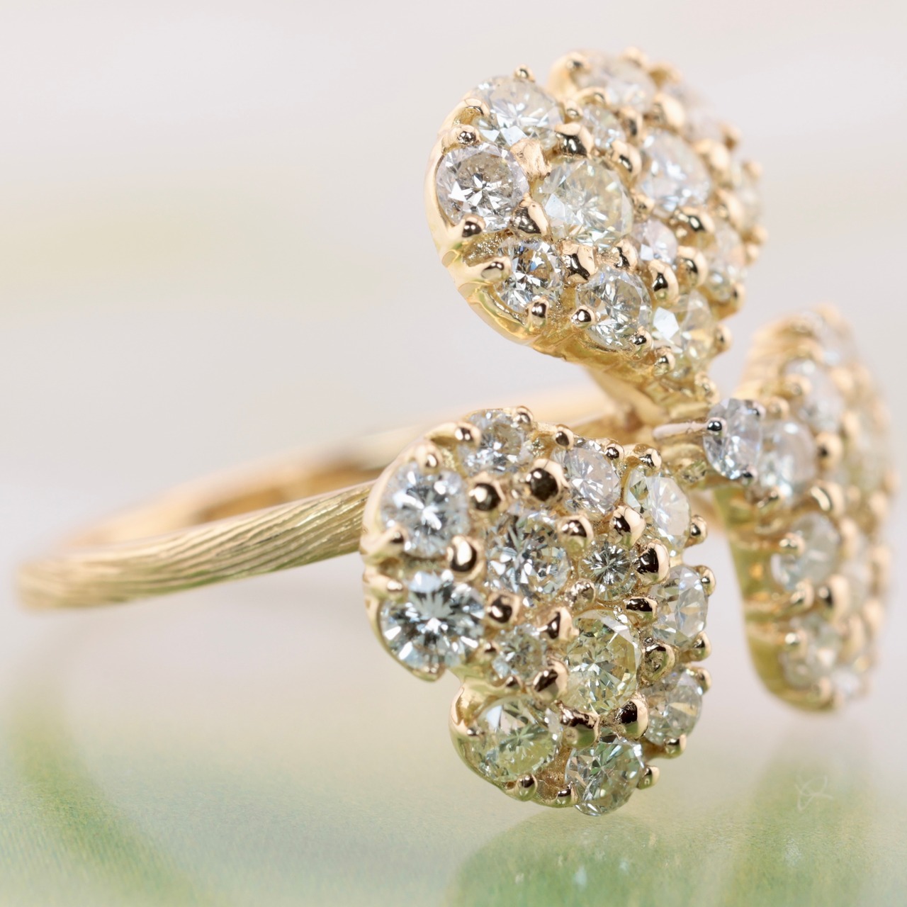 K18 YG ダイヤモンド イエローダイヤモンド 1.50ct リング パヴェ 