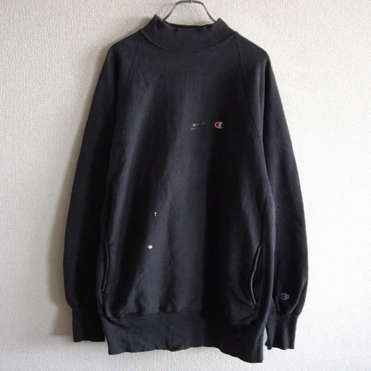 【90s/ブラック】CHAMPION【REVERSE WEAVE リバースウィーブ モックネック スウェット】XL 黒 チャンピオン トレーナー 26040488 90s/ブラック】CHAMPION【REVERSE WEAVE リバースウィーブ モック