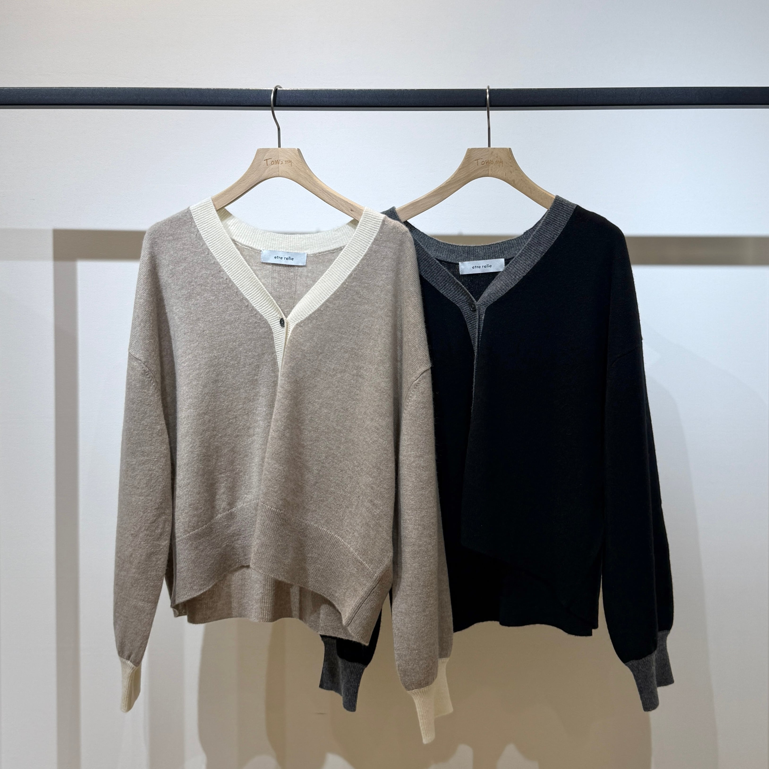 EVERYDAY I LIKE.　Vネック　リブニット　カシミヤ　2024 EVERYDAY I LIKE. Vネック リブニット カシミヤ 2024 EVERYDAY I LIKE