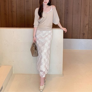 グレースフラワーレース スカート 2color B83