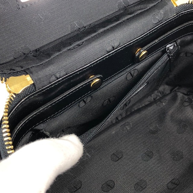 VALENTINO GARAVANI ヴァレンティノ ガラヴァーニ ハンドバッグ ブラック レザー ロゴチャーム vintage ヴィンテージ オールド 58zrvp