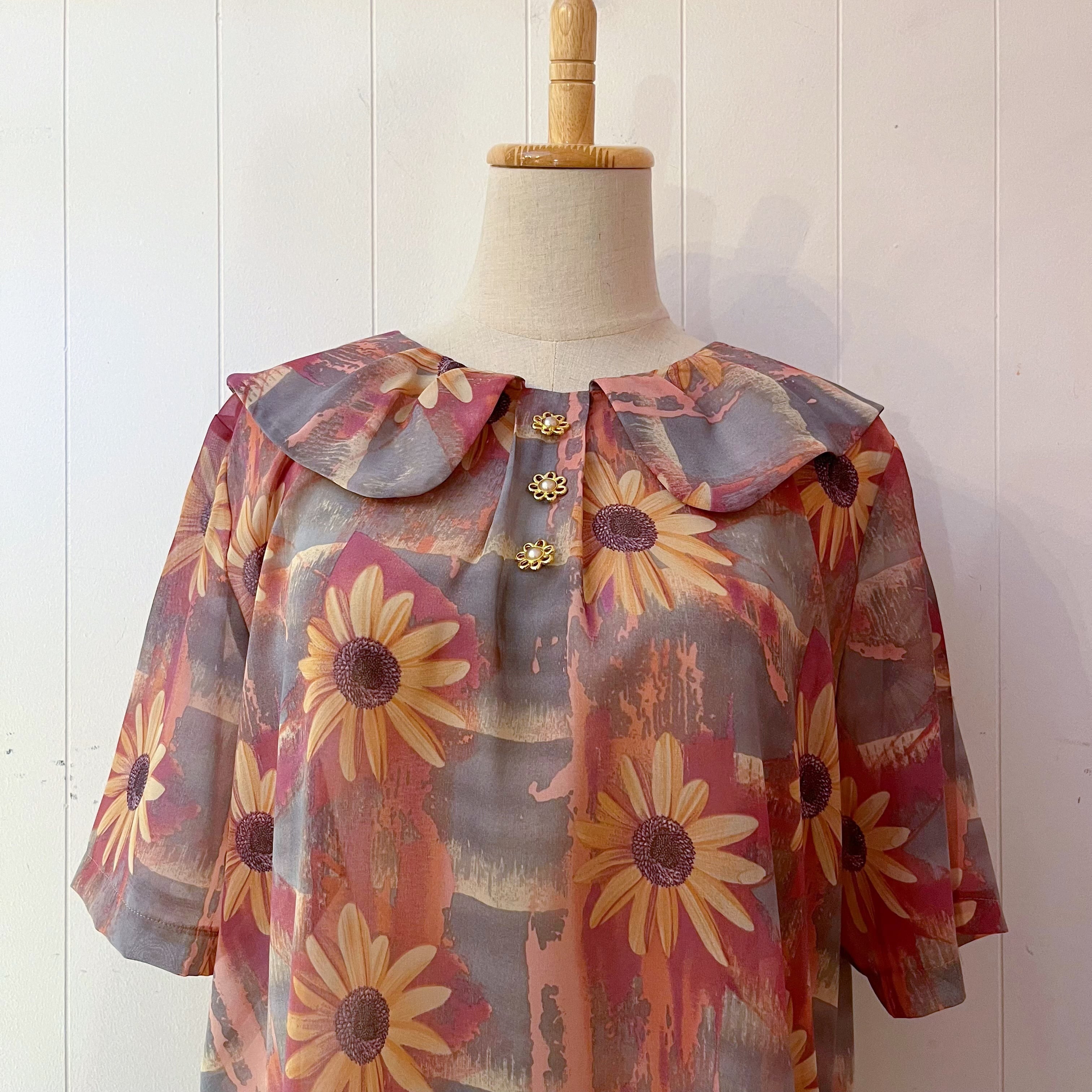sunflower sheer blouse