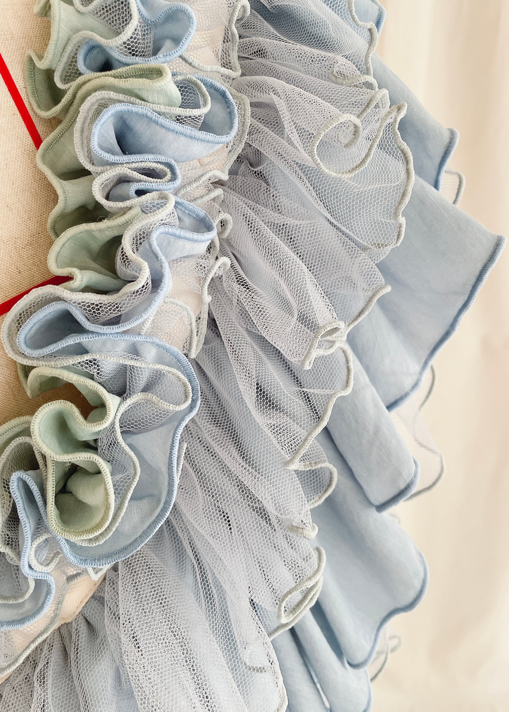 DŌRA MÖRA | Versatile Ruffled Bag - SEA BLUE | ORIENT MILLINERY