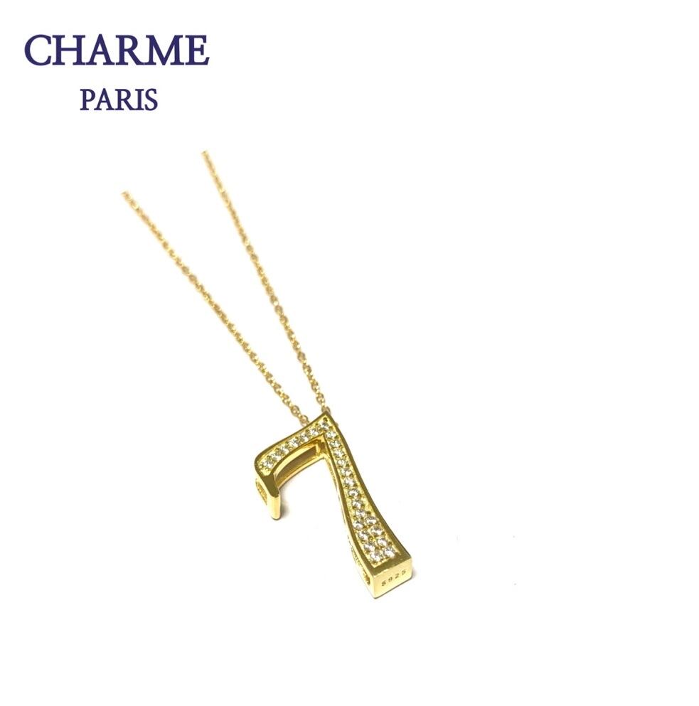 22k plating cz diamond number necklace (7)