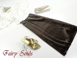 ★送料無料★9号☆サテンブラウスとベルベットロングスカートのセットアップ(OPN5649)