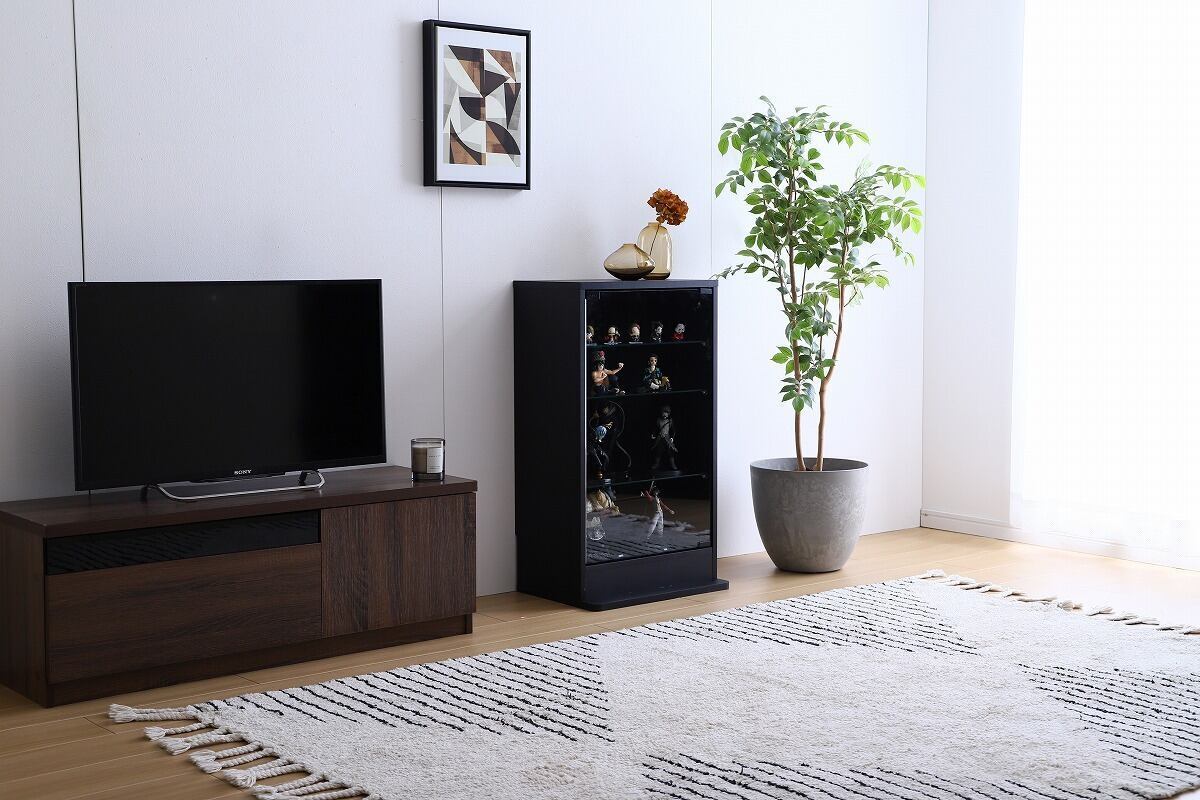 【新品 送料無料】　幅46cm×奥行28cm コレクションケース　全3色　ガラス 全3色】ガラス扉のガラス棚コレクションケース (幅46cm×奥行28cm