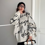 Typo pattern usefull knit/ecru