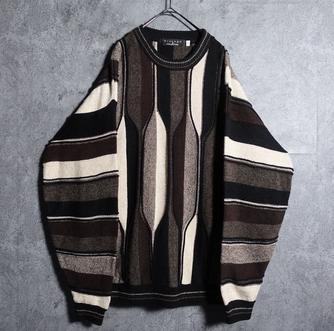 90s “Protege” multicolor 3D design knit