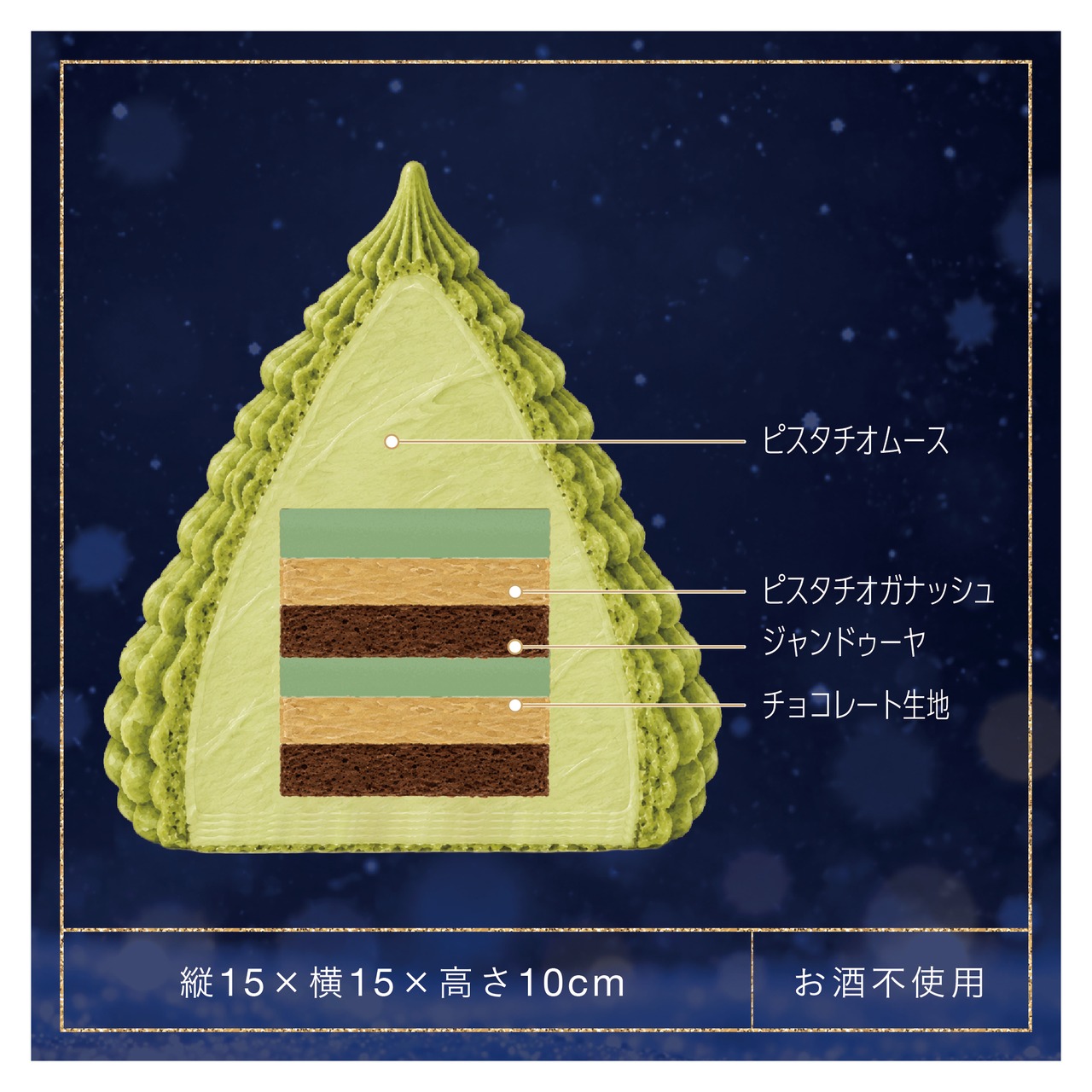 ［12月20日.日.専用］ピスタチオサパン｜ピスタチオのツリーと4つの小さなモンブラン