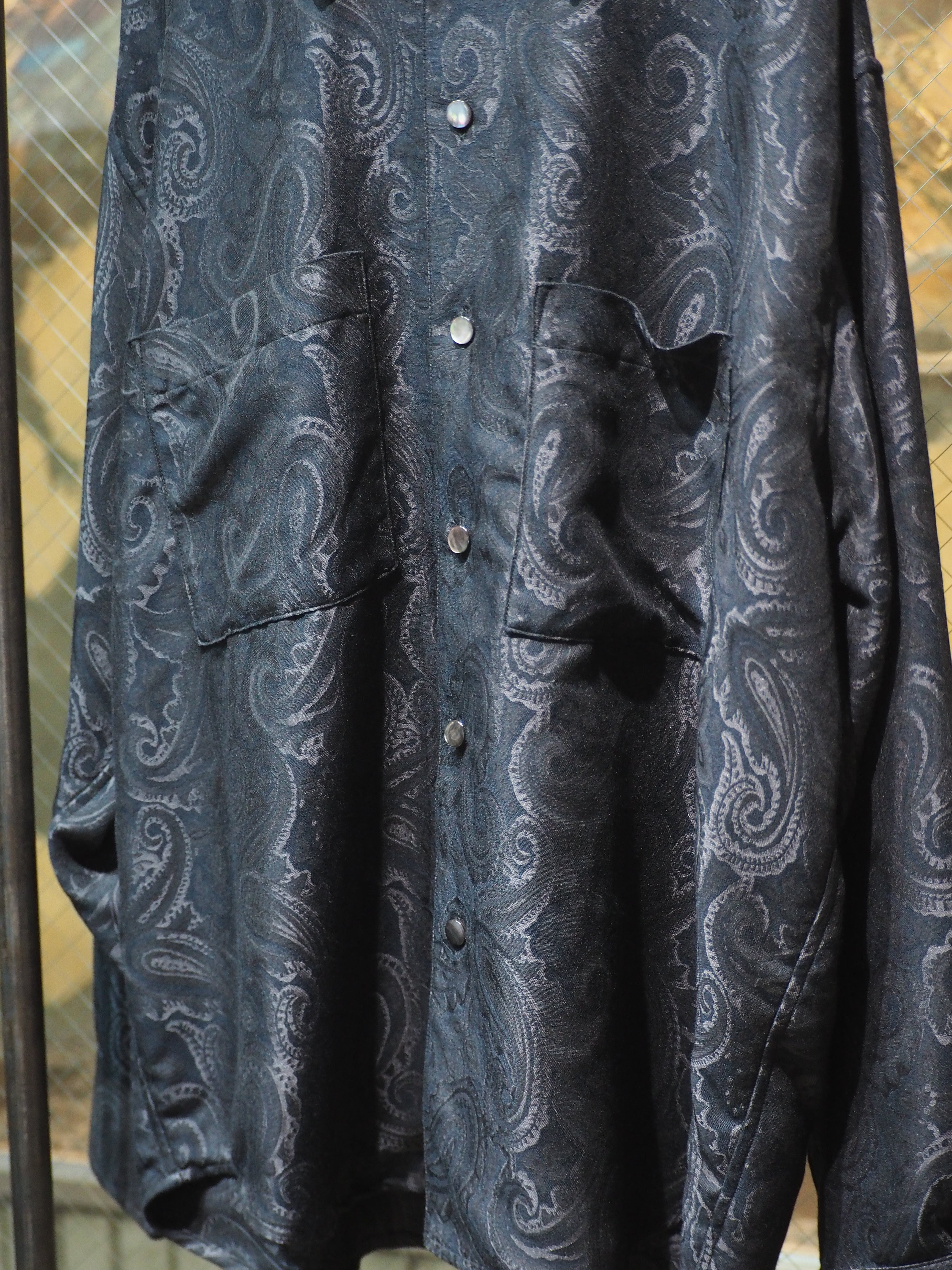 サイズM LAST1】superNova. Split yoke big shirt - Paisley jacquard