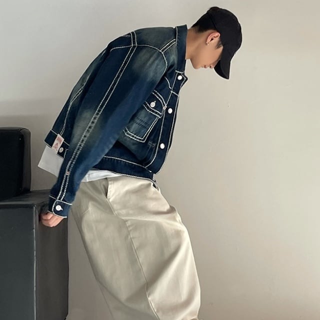 予約販売】 ジージャン ブルゾン 長袖 ブルー デニム アウター
