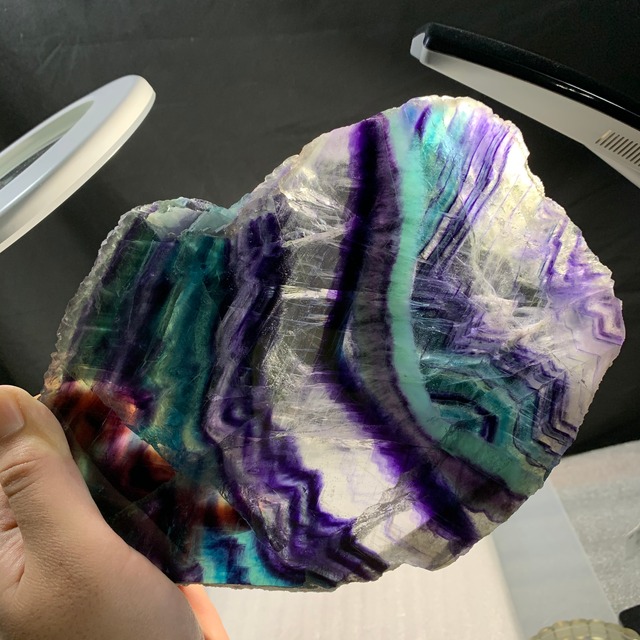 2美しいグラデーションフローライトプレート原石