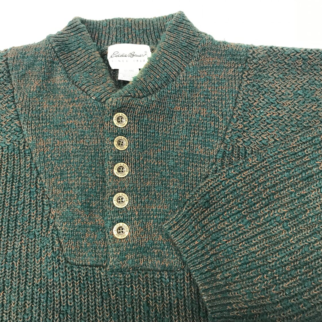 Eddie Bauer 90年代 エディーバウアー ヘンリーネック 5ボタン ヘビー 