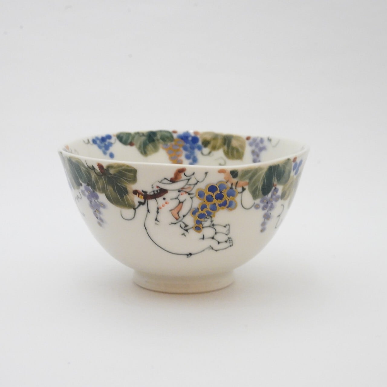 【林民和】 飯碗 ぶどう畑とうさぎと柴犬 49