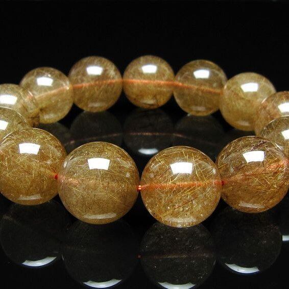 ルチルクォーツ ブレスレット 19mm ブロンズルチル ブレス一点物 111-50747