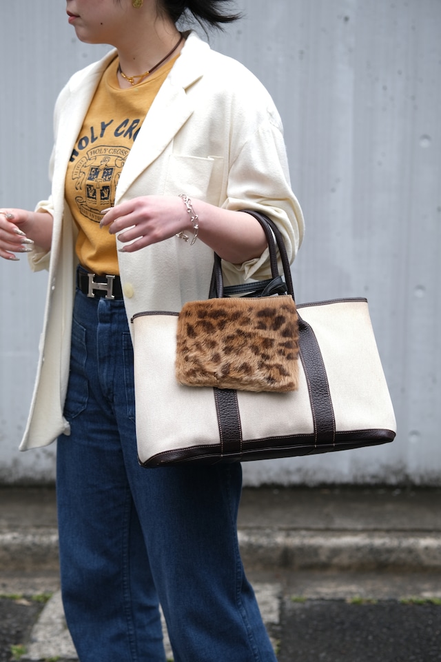 IORI/"LOEWE" 2face mini hand bag/leather × haircalf