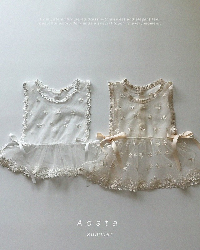 【取寄】aosta｜lace vest｜レースベスト｜FREE｜baby&kids｜26 summer