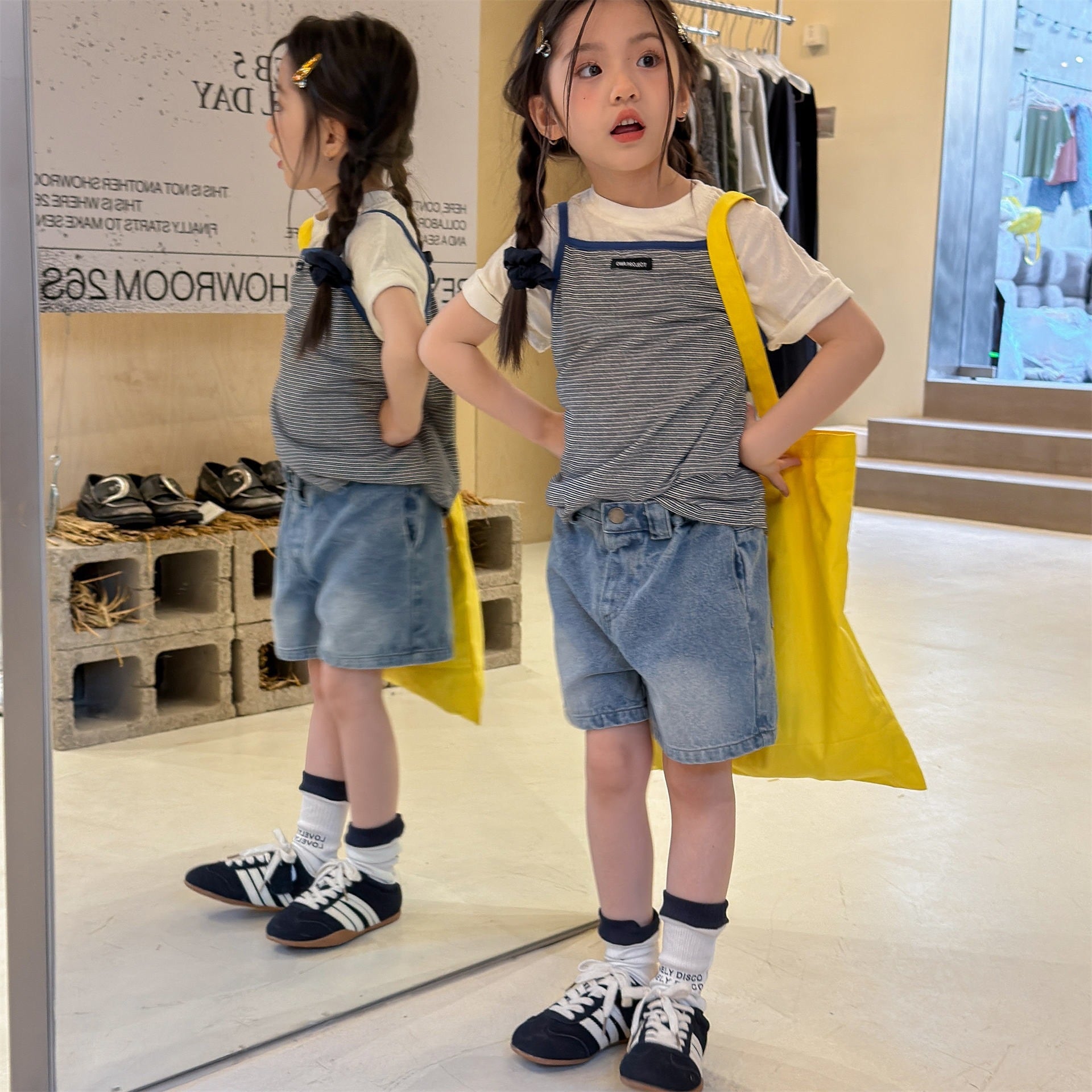 デニムショートパンツ（ブルー／ブラック）ADBB 2026夏｜80-130cm