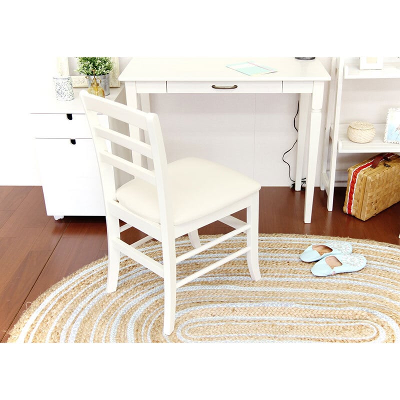 アンティーク風チェア 木製 白い椅子 カントリー調 シャビーシック木枠