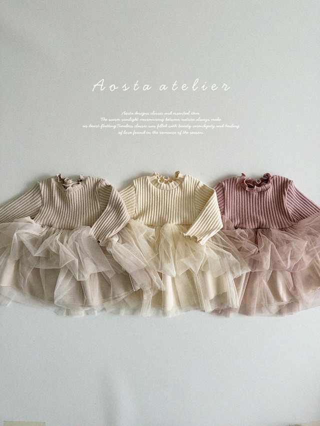 即納 ivory90,beige70 - camellia dress [ Aosta ]