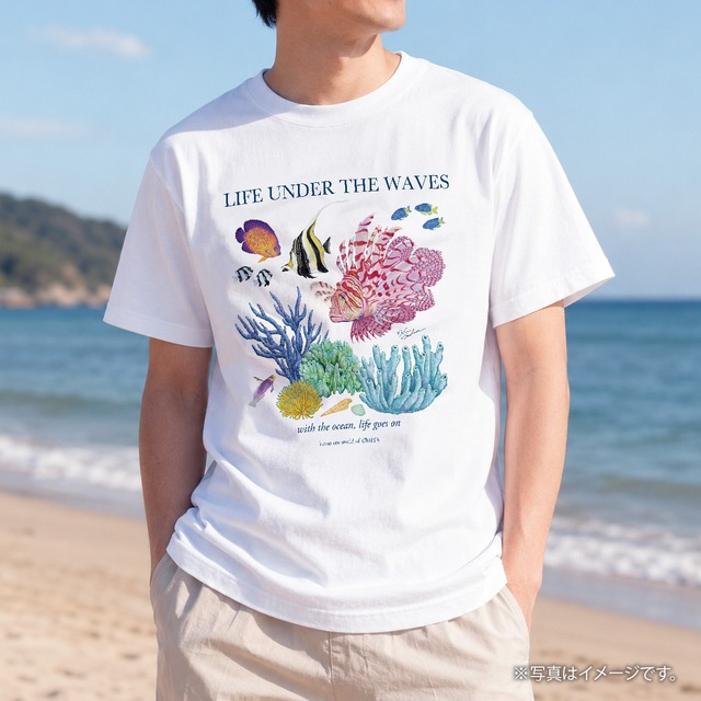 海の生きもの半袖Tシャツ（ミノカサゴ）｜LIFE UNDER THE WAVES Model-12