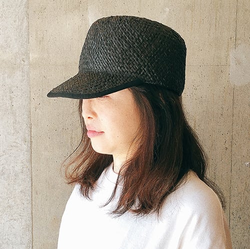 Raffia Black Cap ラフィア キャップ 黒 帽子 | gohat ／ Hats