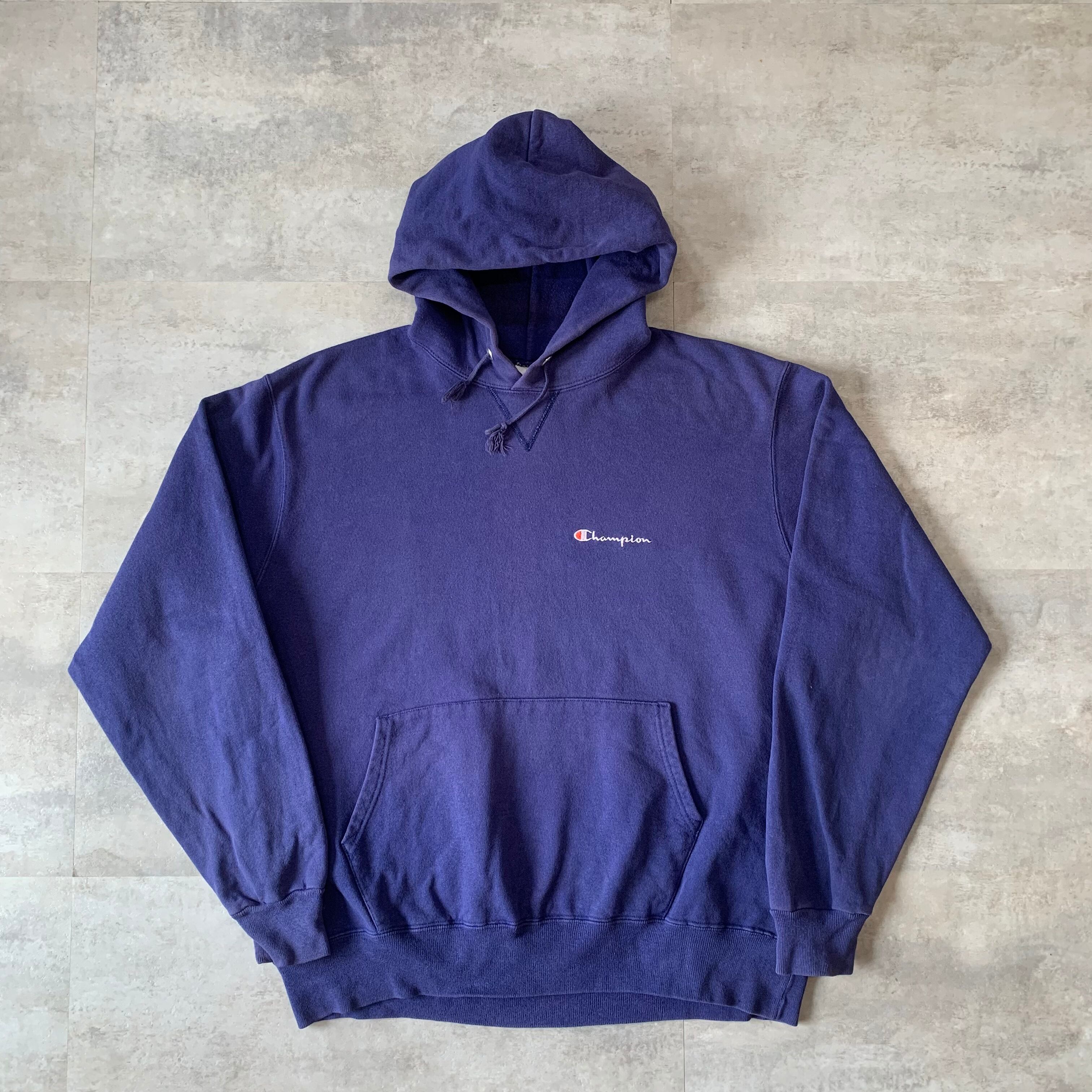 champion チャンピオン 90s パーカー スクリプトロゴ ナス紺
