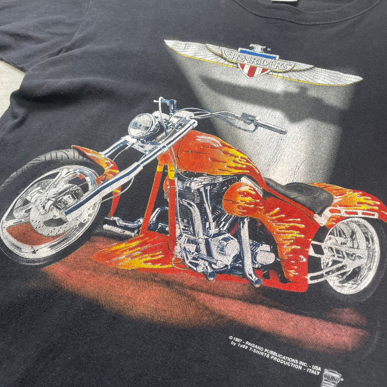 90年代 イタリア製 EASYRIDERS イージーライダース バイクTシャツ 