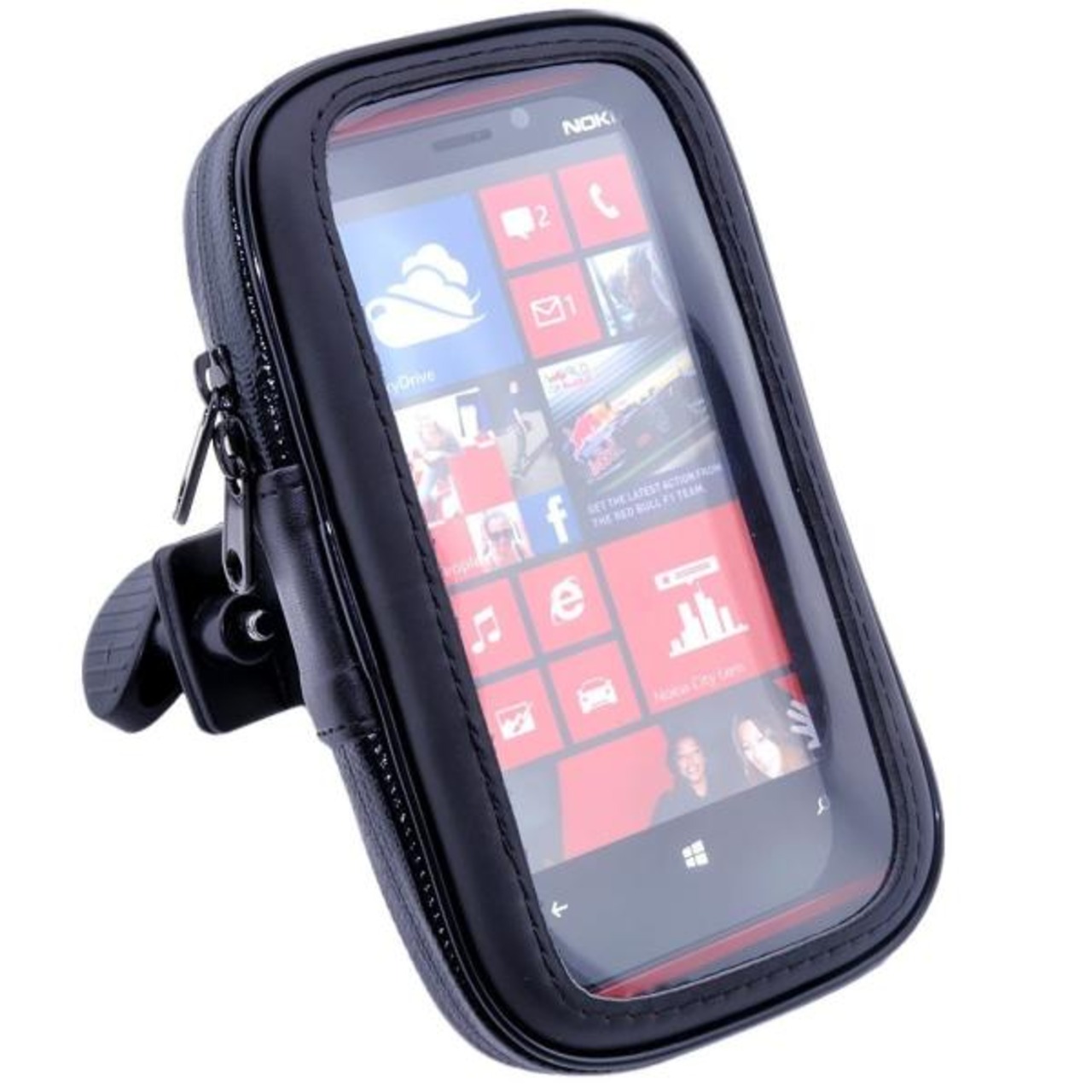 Formosa Japan 二輪バイク 原付 ミラー取付け用 (8mm) 防水 防塵 ケース マウント ホルダー キット GPS ナビ スマートフォン [FIJBIKEWPHOLDERXL]