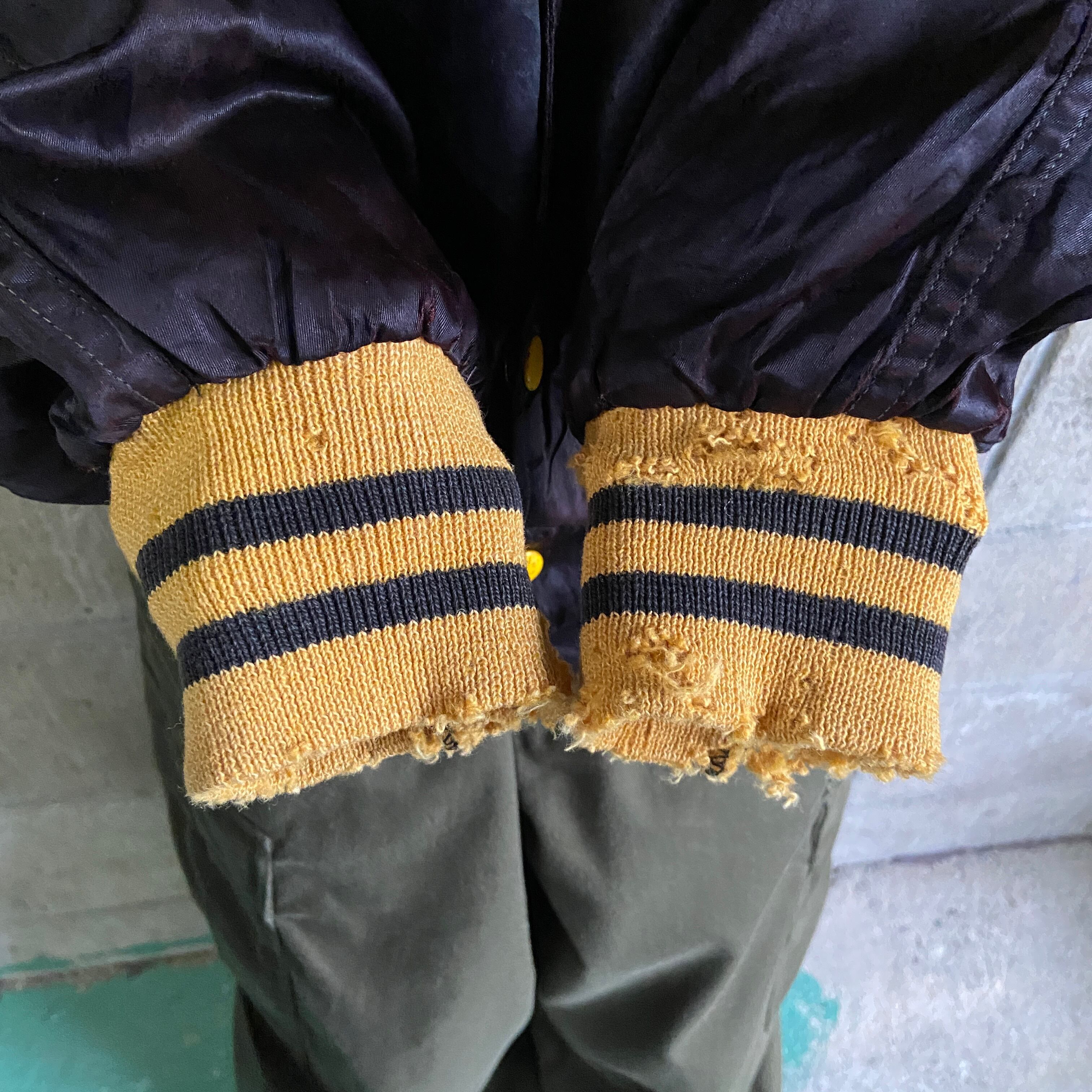 Snap-on ウール スタジャン 刺繍 企業ロゴ バックプリント 古着