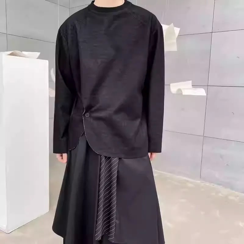 アシンメトリーデザインロングスリーブトップス 1color MTO0361