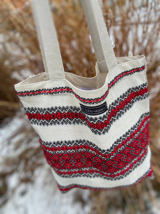 ウクライナ伝統刺繍風トートバッグ