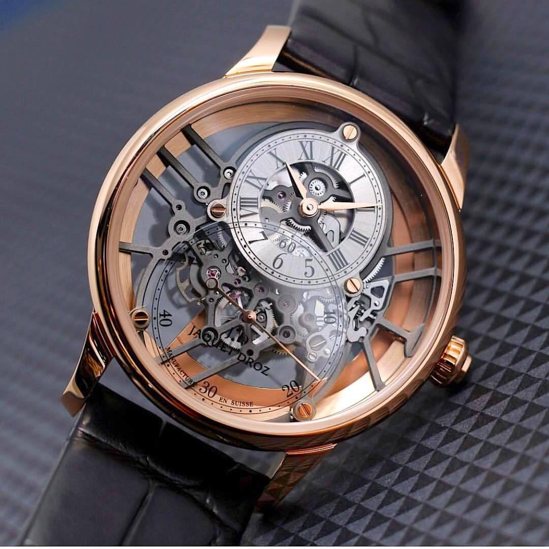 【JAQUET DROZ ジャケ・ドロー】GRANDE SECONDE SKELET-ONE RED GOLD　グラン・セコンド スケルトン（レッドゴールド）／国内正規品 腕時計