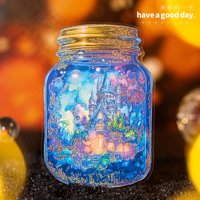 瓶の中の世界PETシールセット　5種5枚入り　瓶中景致（Vier in a Bottle）シリーズ【美好的一天(have a good day)】[HG-28]